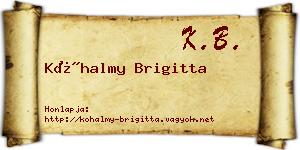 Kőhalmy Brigitta névjegykártya